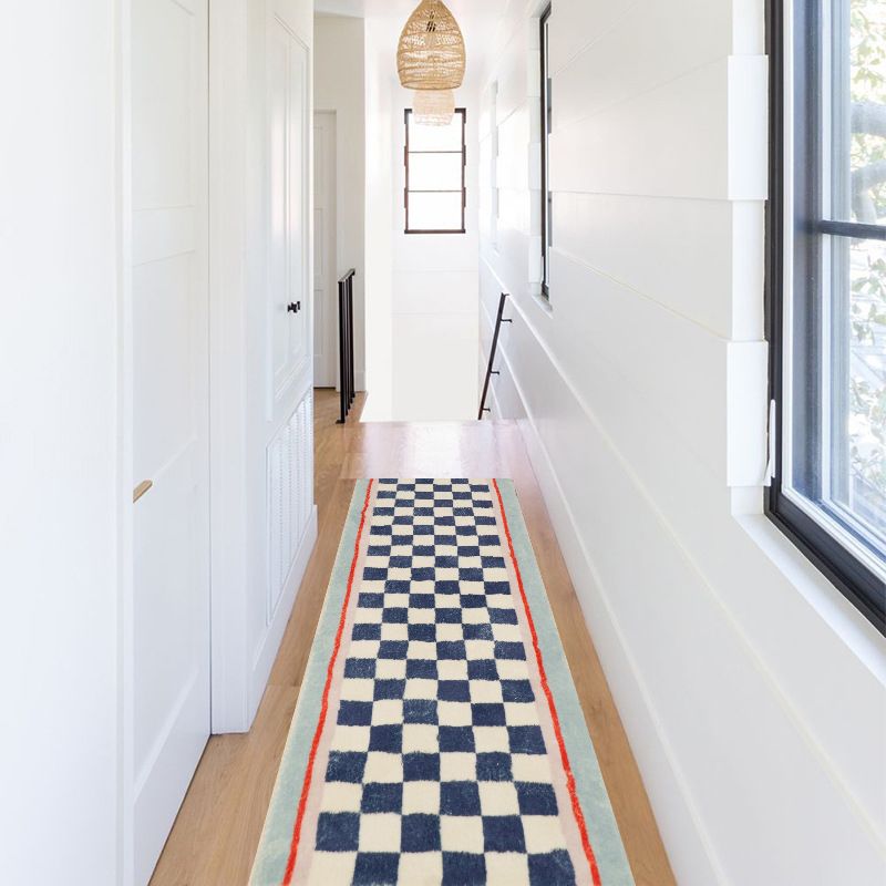 Orange Simple Carpet Polyester Geometric Carpet Stain Resistant Carpet for Living Room