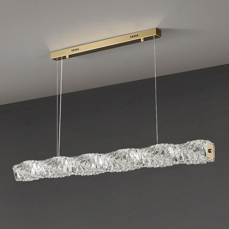 Single Modernism Chrome/Golden Ceiling Light LED Crystal Kitchen Island Lighting for Foyer