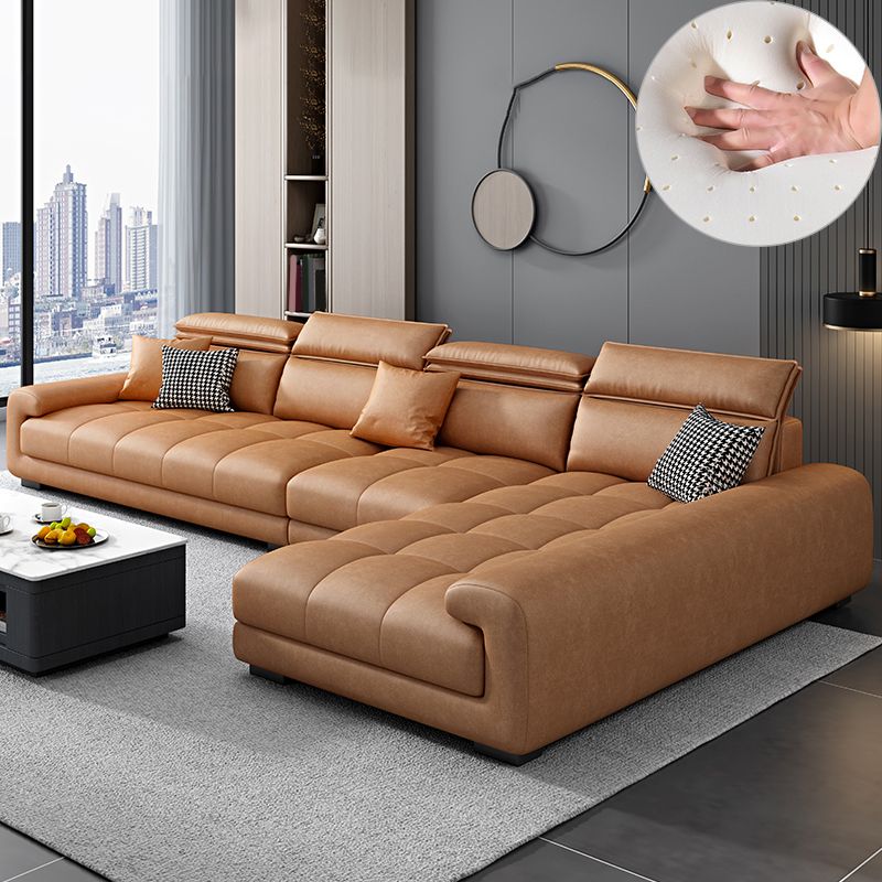 4-seater Sectional with Adjustable Head Pillow for Living Room