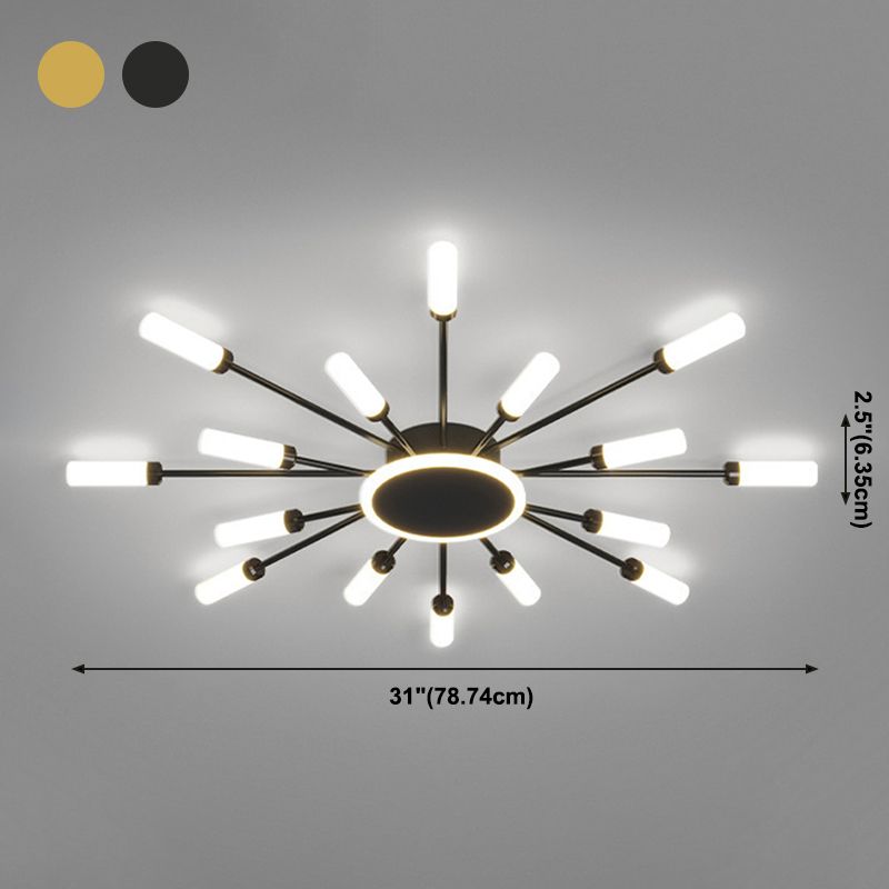 Moderne artistieke LED-plafondarmatuur IJzeren lineaire inbouw met acrylkap