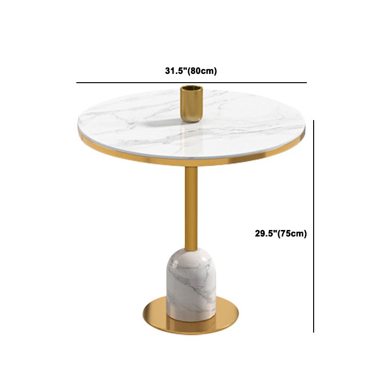 Glam Style Faux Marble Dining Set Round 1/4/5 Pieces Dining Set