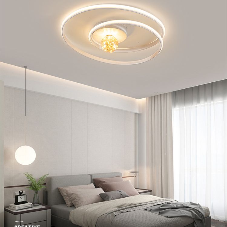 Modern Creative LED Ceiling Light Aluminium Linear Ceiling Fixture with Silica Gel Shade