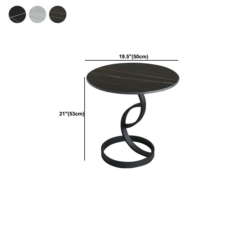 Stone Square Accent Side Table 20.87-In Tall Abstract Side End Table