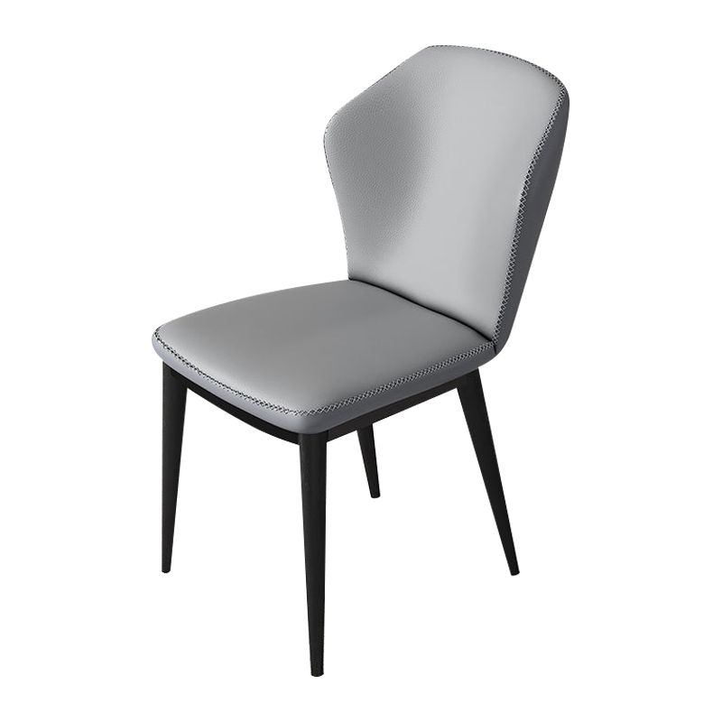 Nordic Glam Style Chair Kitchen Armless Wingback Chair with Metal Legs