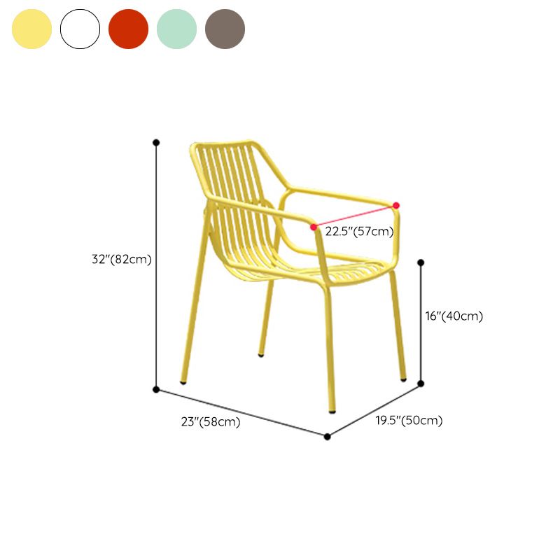 Contemporary Aluminum Dining Armchair Stacking Chairs 32.28" High