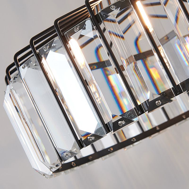 Crystal Drum Pendant Ceiling Light Simplicity Hanging Ceiling Light for Dinning Room