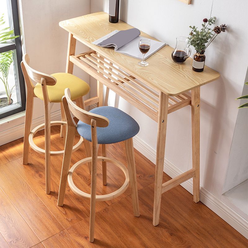 Contemporary Wooden Counter Height Stools Cushion Bar Stool for Indoor