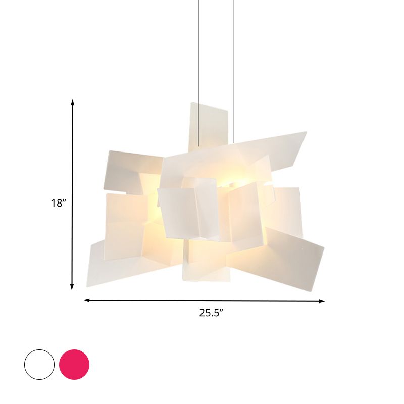 Weißer/rot unregelmäßiger hängender Anhänger zeitgenössischer LED -Acryl -Suspension Licht über Esstisch