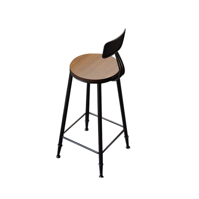 Wood Low Back Dining Stools Contemporary Armless Bar Stools with Footrest