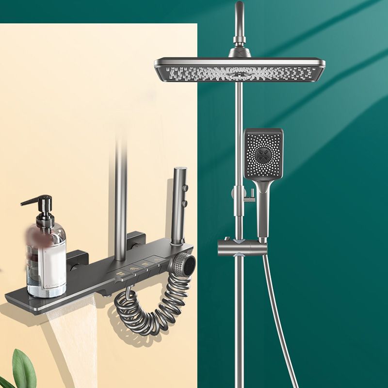 Modern Shower Head Combo Gray Valve Included Tub and Shower Faucet