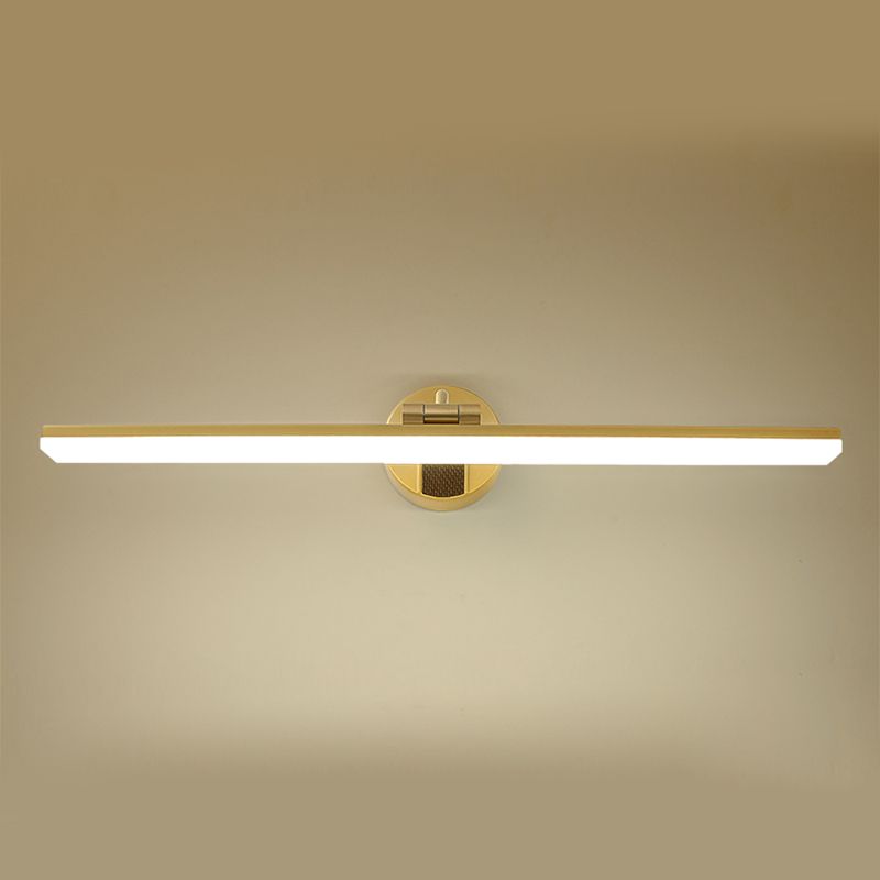 Metal Linear Shape Wall Light Modern Style 1 Light Mirror Wall Mount Light