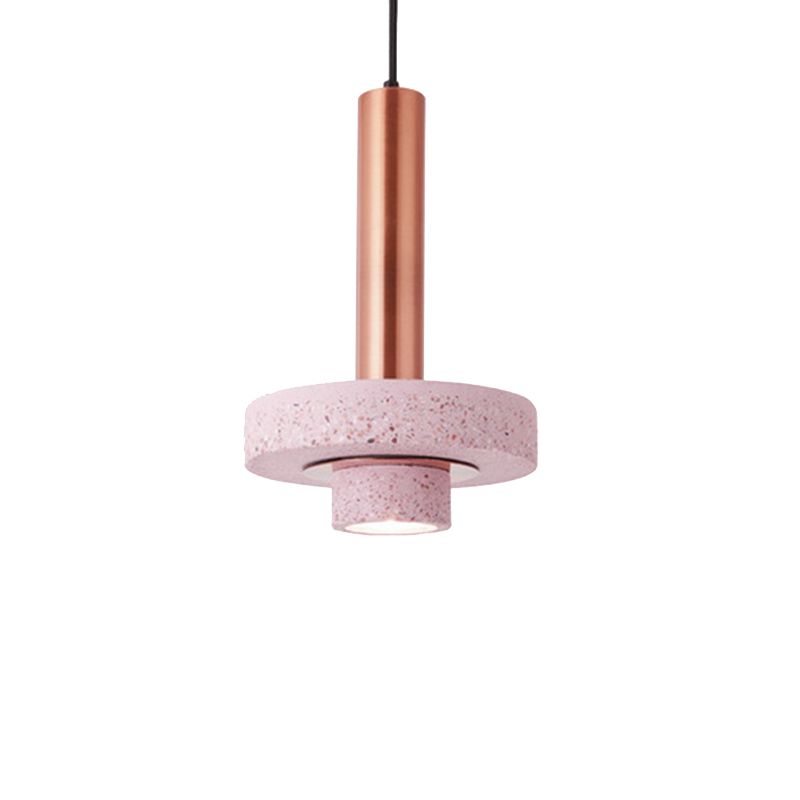 Stone Cylindrical Hanging Pendant Light 1-Light Modern Style Commercial Pendant Lighting