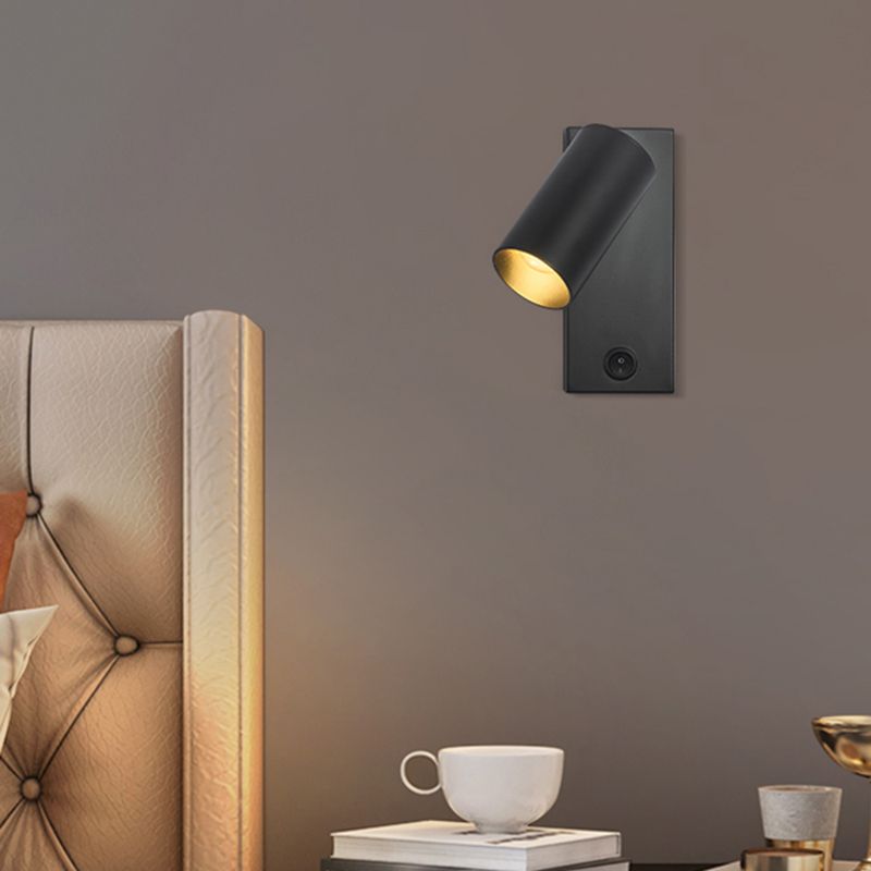 Modern Simple Iron Wall Light Cylinder Shape Rotatable Wall Lamp for Living Room