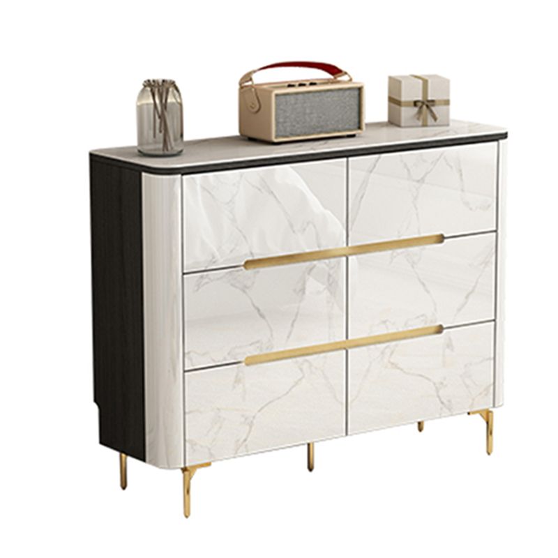 Stone Storage Chest Dresser Horizontal Storage Chest with 6 Drawers