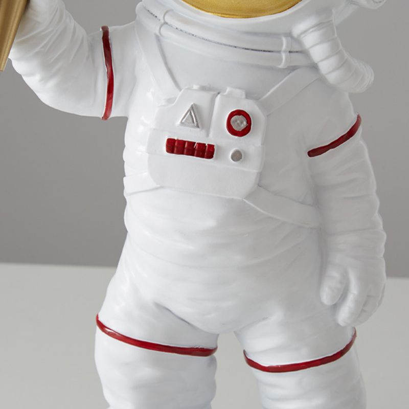 Childrens 1-Light Night Lamp Spaceman and Planet Table Light with Glass Shade