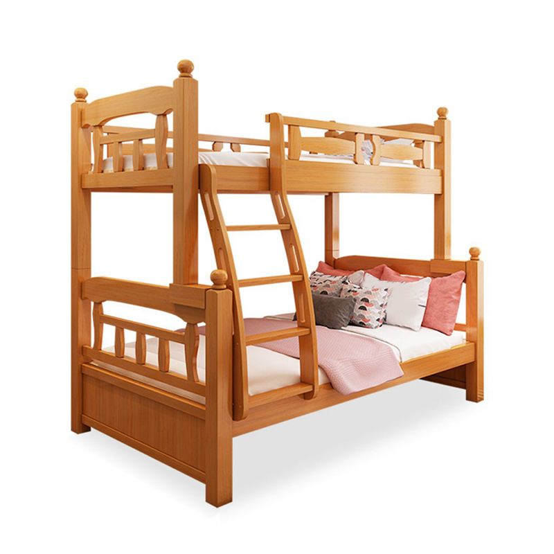 Solid Wood Bunk Bed Modern Style Natural Bunk Bed with Headboard