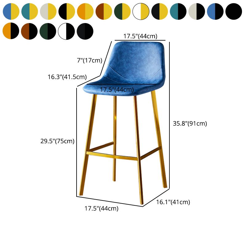 Industrial Leather Metal Counter Stools Low Back Bar Stools with Bucket Seat