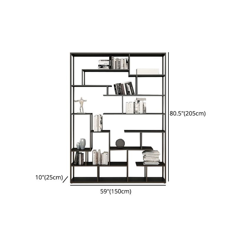 9.84"W Bookshelf Black Open Back Modern Style Bookcase for Home Office