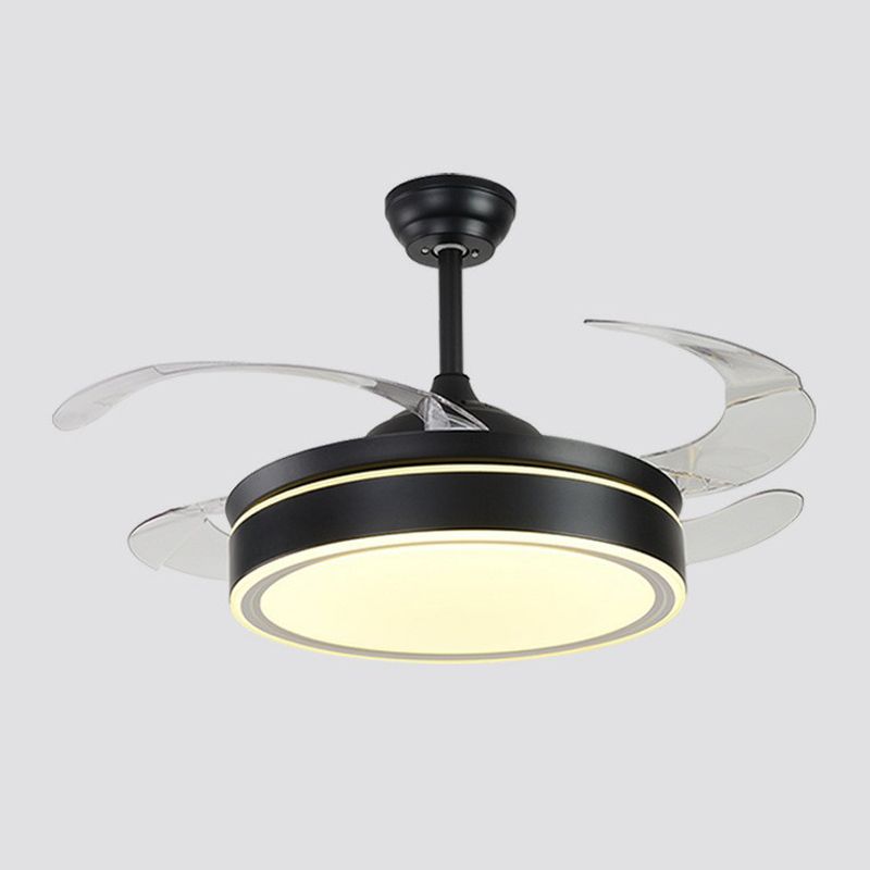 Lampe lampe per ventola a sospensione rotonde in acrilico round 4 lampe semifulto a LED moderno per camera da letto, largo 20 "