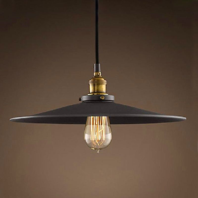 Metal Industrial Pendant Light 1-Light Cone Hanging Ceiling Light for Bar