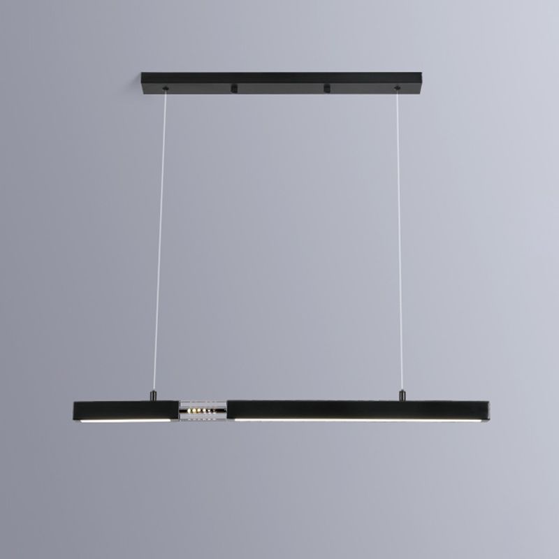 Linear Island Lighting Fixtures Contemporary Metal Island Ceiling Light for Dining Room