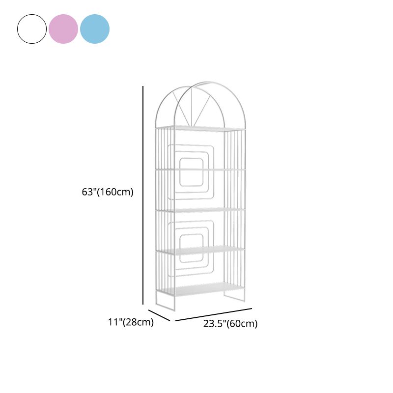 Metal Standard Bookcase Scandinavian Style Open Back Bookshelf