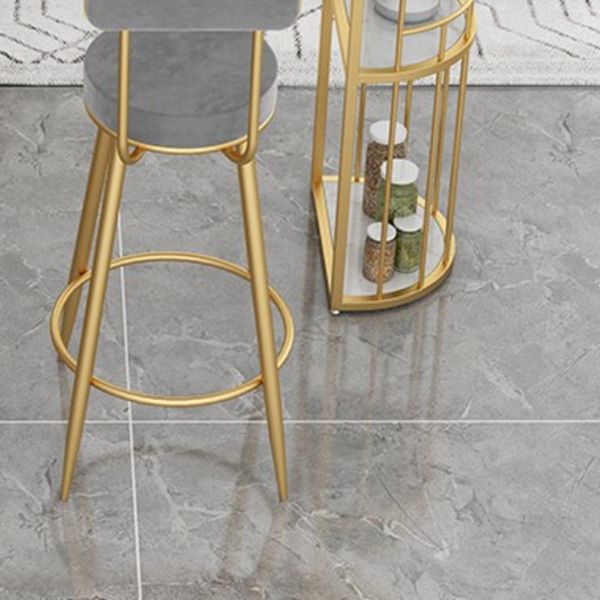 Modern Round Counter Chair Upholstered Counter Height Stool for Living Room