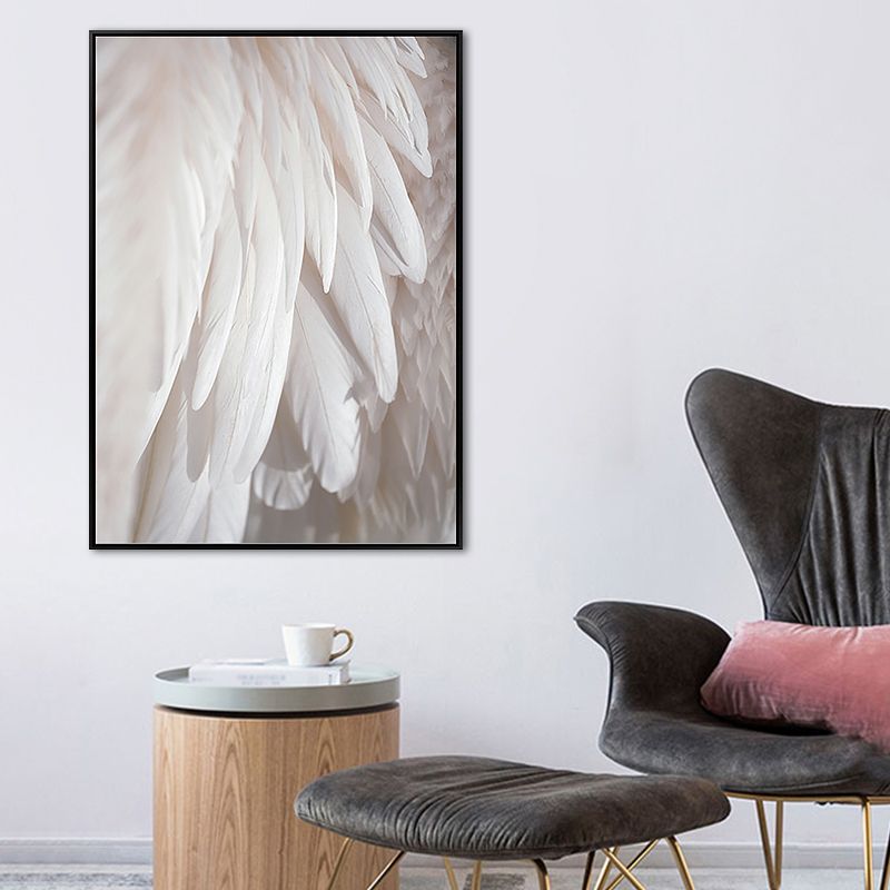 Witte vleugel canvas kunst decoratief minimalistisch voor gang wanddecoratie, meerdere maten