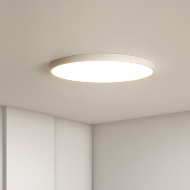 Single White Modernism Flush Mount Lighting LED Round Ceiling Light for Foyer