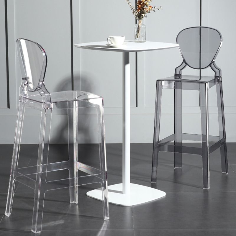 Footrest Furniture Modern Style Plastic Low Back Counter Stool with 4 Legs