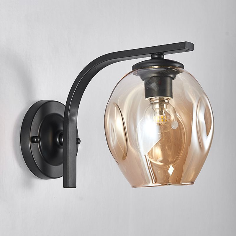 Glass Cup Shaped Sconce Lamp Stylish Modern 1 Head Wall Lighting Fixture