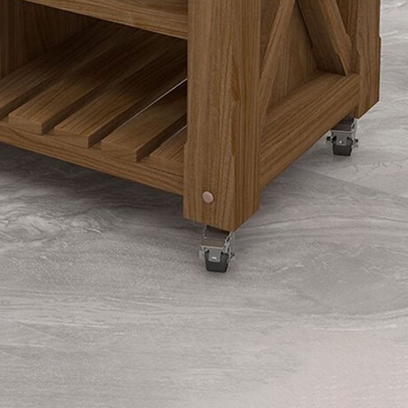 31.49" High Rolling Modern Kitchen Trolley Wooden Kitchen Trolley for Dining Room