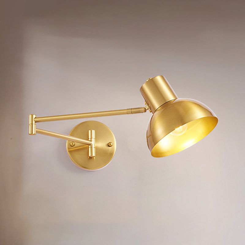 Modern Style Swing Arm Wall Lamp Metal 1 Light Sconces for Bedroom