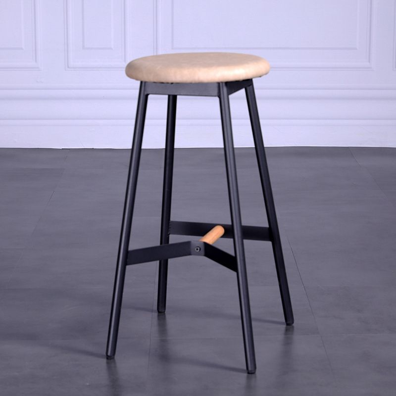 Modern Style Bar-stool Round Seat Counter Bar Stool with Metal Legs for Home