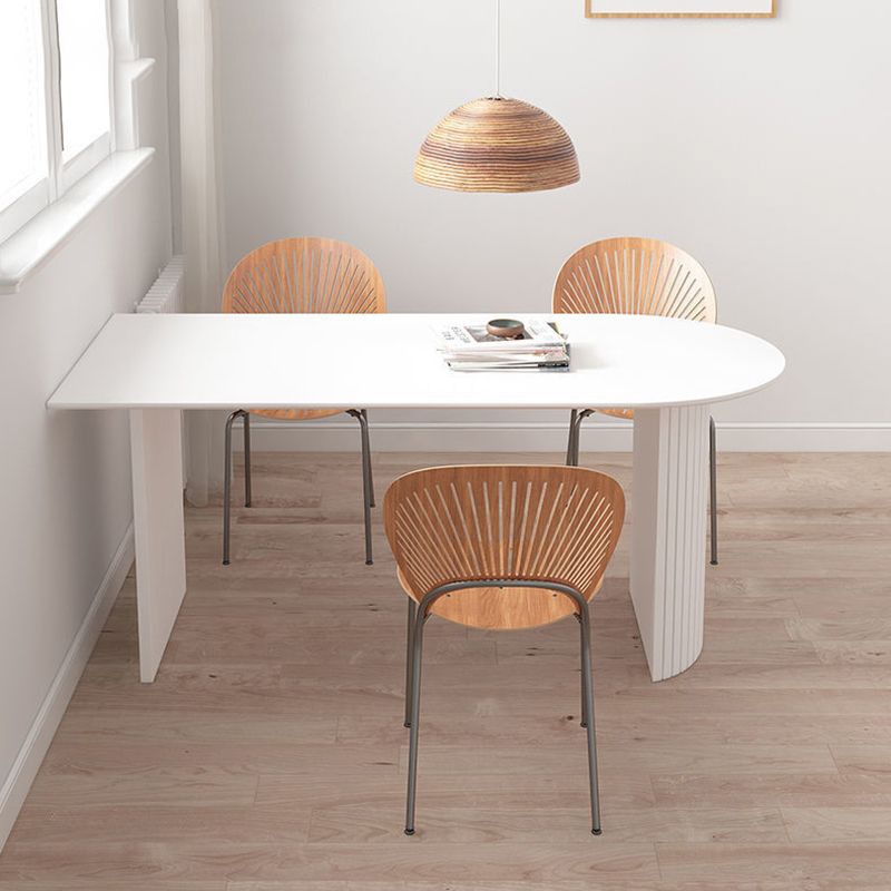 Contemporary Style Dining Table Dinner Double Pedestal Table for Home Kitchen Dinner