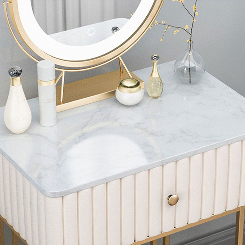 Contemporary Makeup Counter 1 Drawer Slate Top Dressing Table