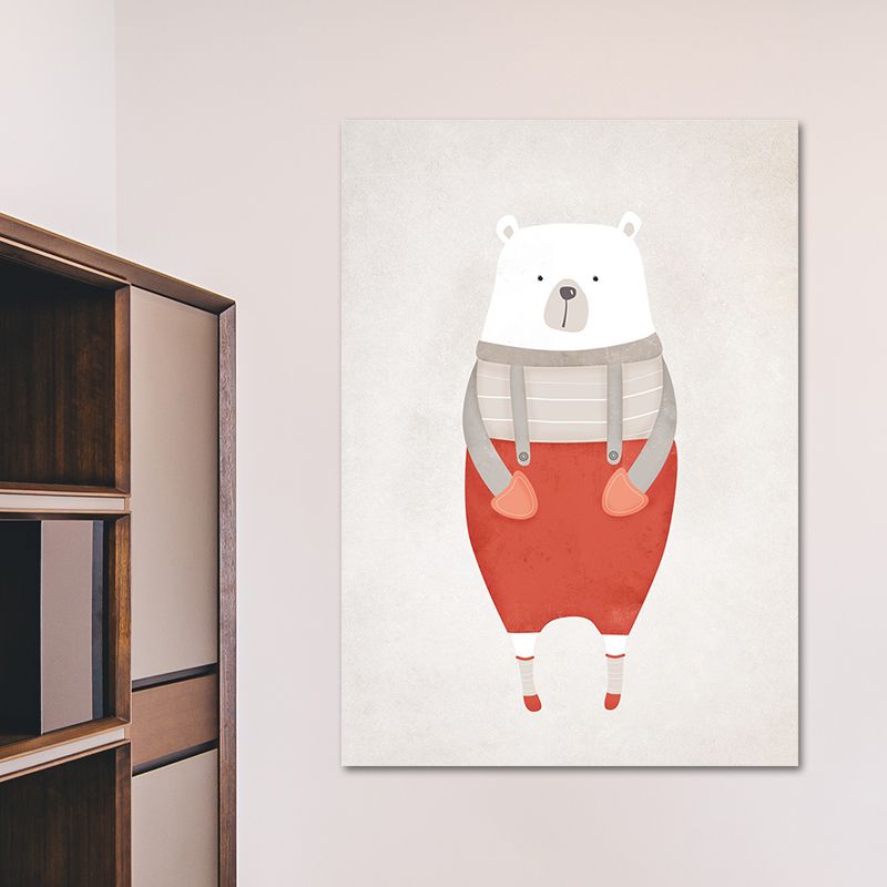 Impressions sur toile d'ours, décoration murale de dessin animé de couleur claire pour chambre d'enfant, plusieurs tailles disponibles