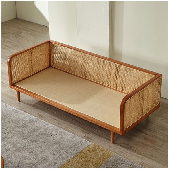 Solid Wood Square Arm Sofa Tropical Cushions Sofa for Living Room