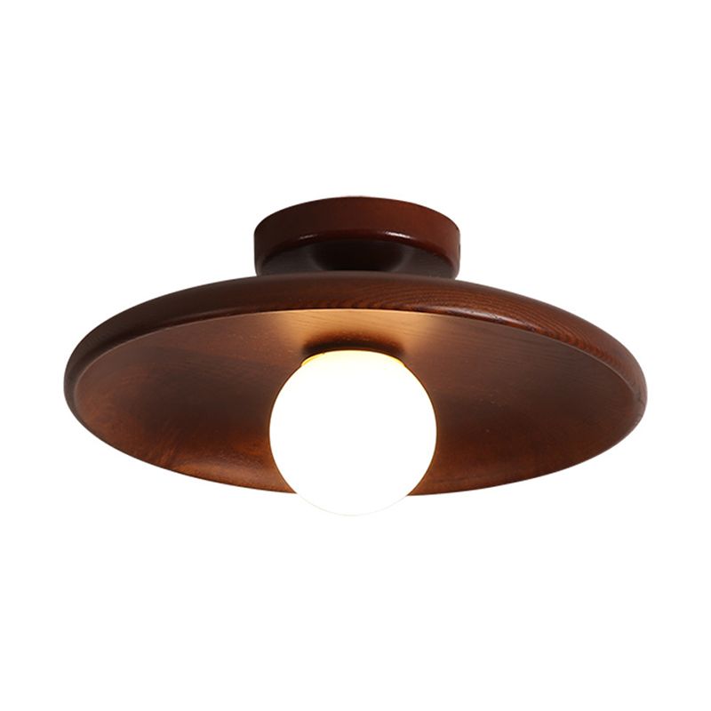 Japanese Style Wooden Ceiling Light Circle Shape Ceiling Lamp for Bedroom