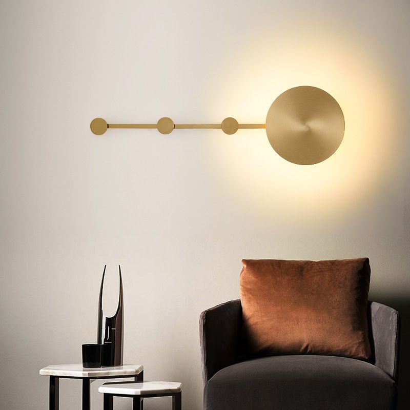 1-Light Round Sconce Light Fixture Modern Metal Wall Light for Hallway