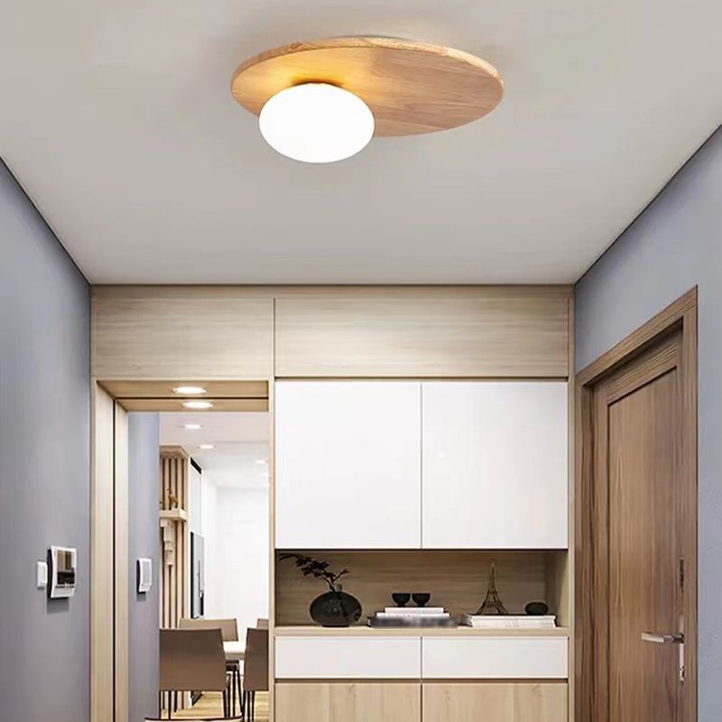 Modern Ceiling Light Wood Flush Mount Lighting for Hallway and Home