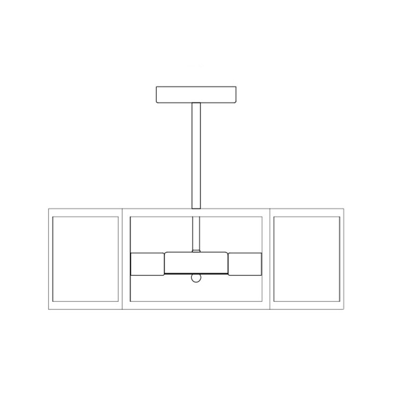 Retro industriële stijl geometrische semi -spoeling mount licht 6 lichten metalen plafond spoeling mount voor bar
