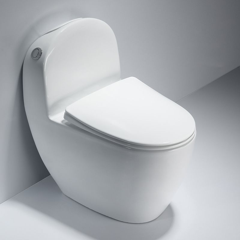 Contemporary Ceramic Toilet Bowl White Floor Mounted Urine Toilet with Seat for Washroom