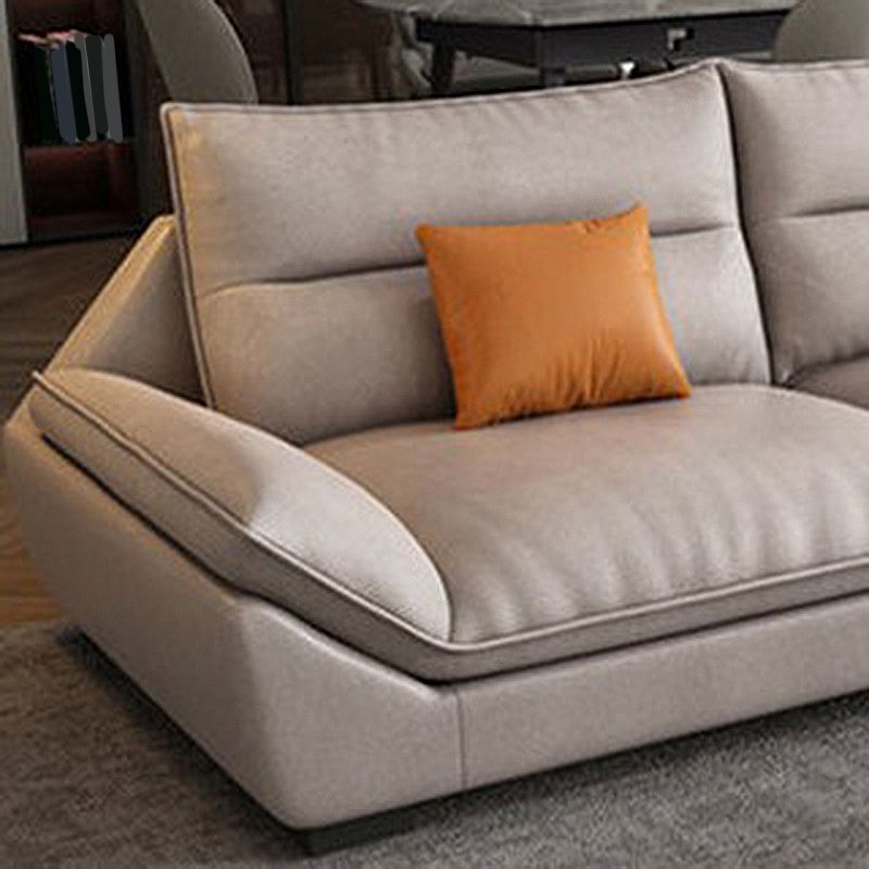 Faux Leather Modern Flared Arm Sofa Standard Sofa for Living Room, Apartment