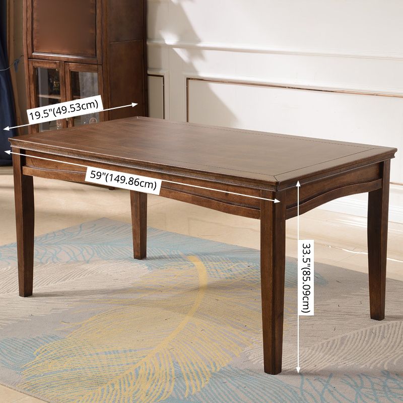 Traditional Solid Wood Dining Set Standard Height wth 4 Legs Base Dining Room Set