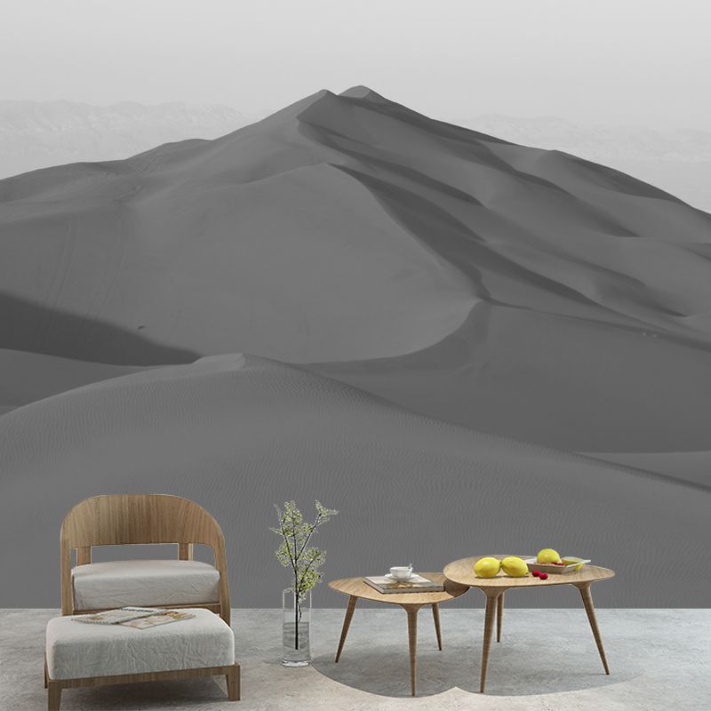 Grey Desert View Mural Stain Resistant Dining Room Wall Decor, Made to Measure