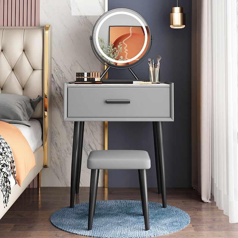 Glam Style 18.5 " Height 1- Drawer Slate Top Table Makeup Vanity