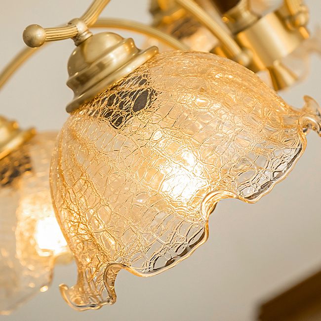 Moderni cupola lampadario del lampadario a pendente in vetro in oro