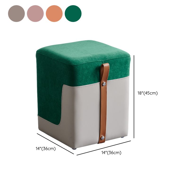 Colorblock Flannel Pouf Modern Simple Square Upholstered Ottoman