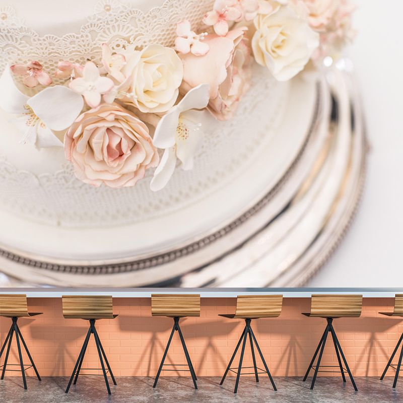 Modern Mural Dessert with Wedding Cake Pattern Wall Decor for Dessert Shop